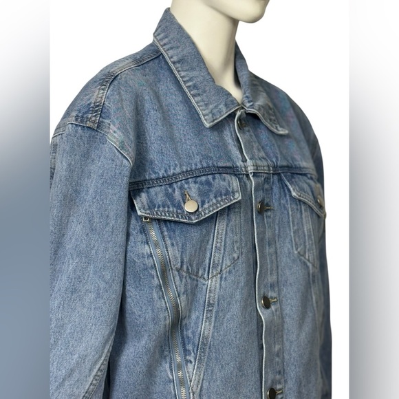 American Bazi 100%Cotton Blue Denim Jacket Size Small - Picture 4 of 13